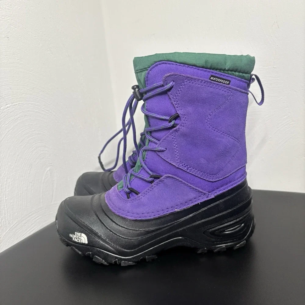 The North Face Kids Alpenglow‎ V Waterproof Winter Boots Children Sz 3 Purple